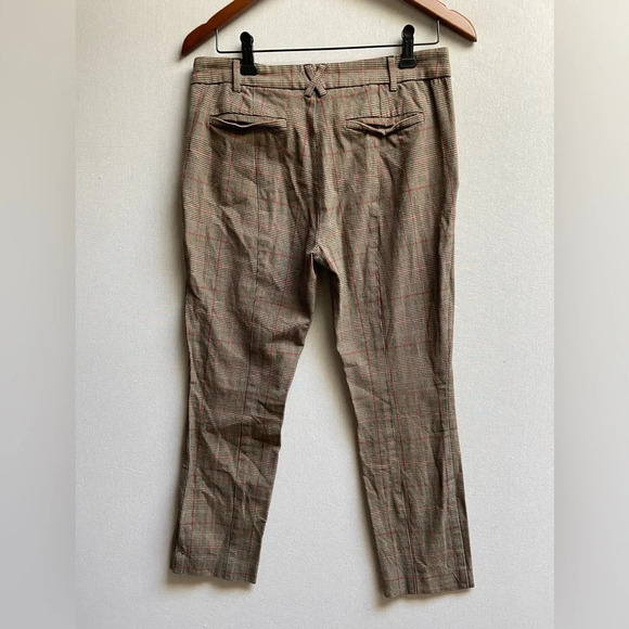 Anthropologie Houndstooth Grid Plaid taper trouser pants Sz 8 - Picture 2 of 12